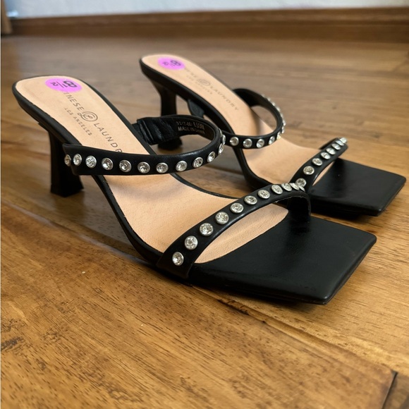 Chinese Laundry Black Studded Women's Kitten Heels - Picture 1 of 4